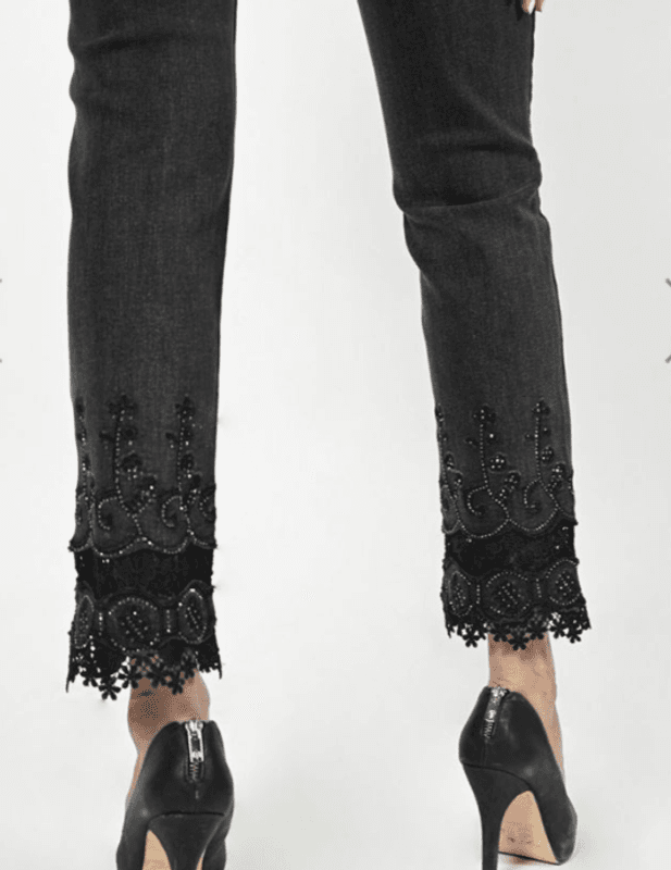Frank Lyman Sorte Jeans Med Stener