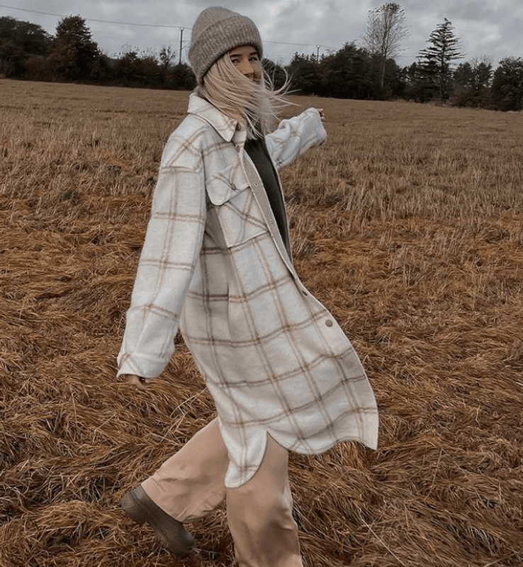 Gomaye Creme Kåpe Ruter