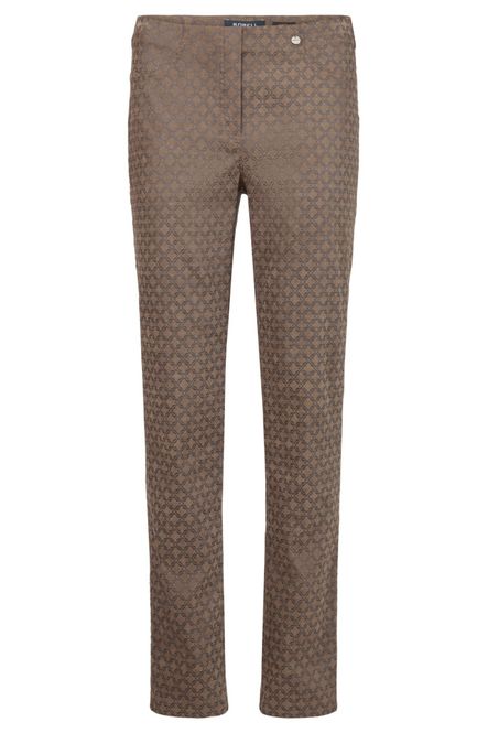 Hovedbilde Robell Mandel brun bukse med print