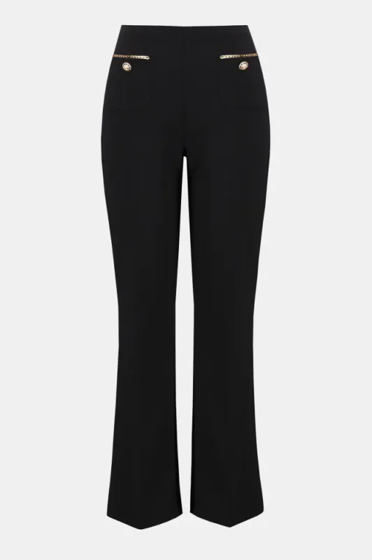 Scuba Crepe Straight Pull-On Pants  sort