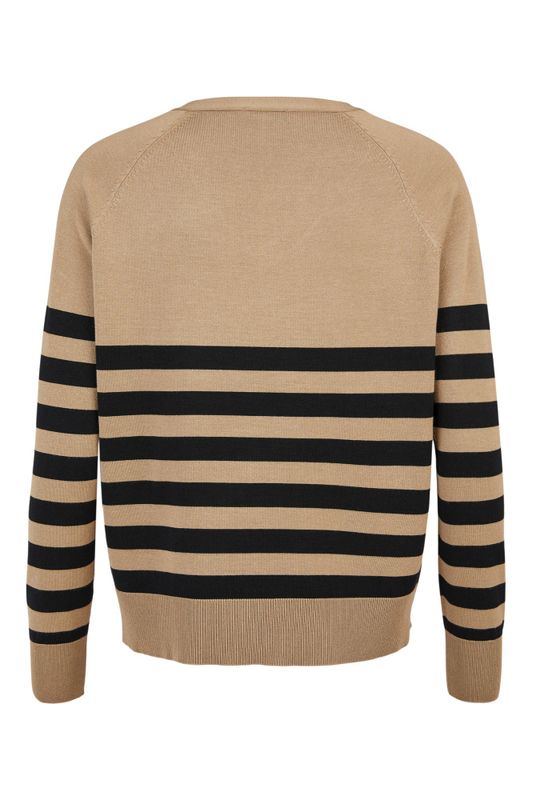 Genser Beige Sorte Striper