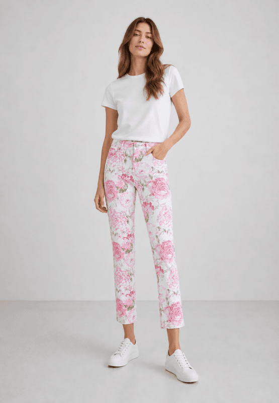 Robell Elena Hvit med rosa print
