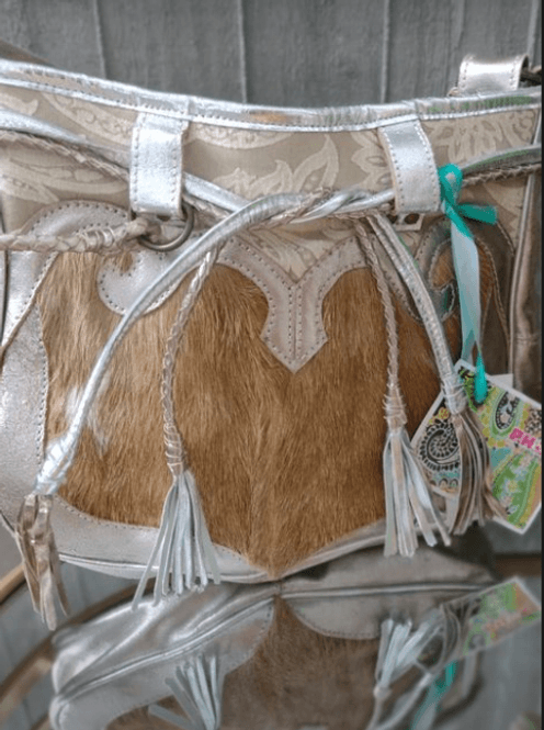 Hovedbilde PHT Veske Sølv Med Kuskinn