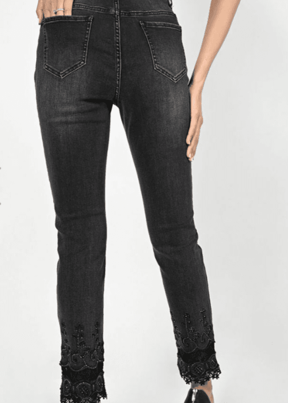 Frank Lyman Sorte Jeans Med Stener
