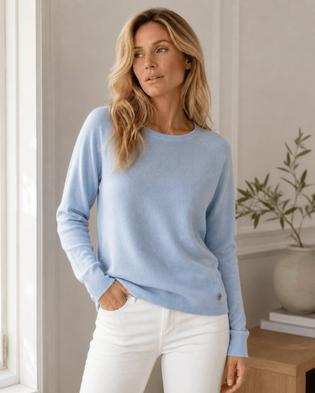 Cashmere Genser Lyseblå