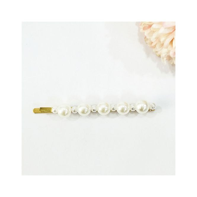 Hovedbilde Hårspenne hvite perler