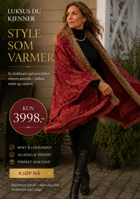 Hovedbilde By Monel Rødt Sjal