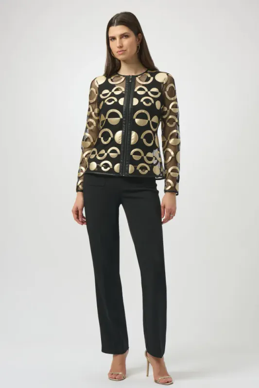 Scuba Crepe Straight Pull-On Pants  sort